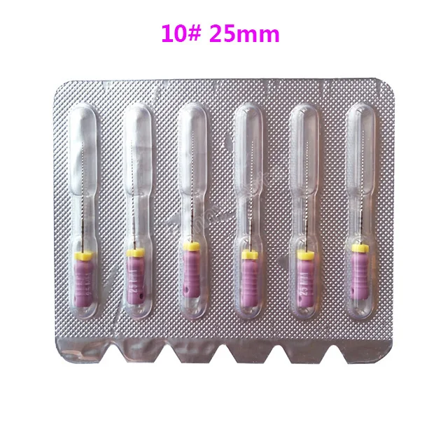 Size10 purple 25mm Стоматологическая C+ файлы Эндодонтический C-Пилот Файлы Нержавеющая сталь C файлы 8-15#6 шт./упак. корневого канала файлов с фокусным расстоянием 25 мм для Эндодонтический стоматологический - Цвет: Size10 purple 25mm