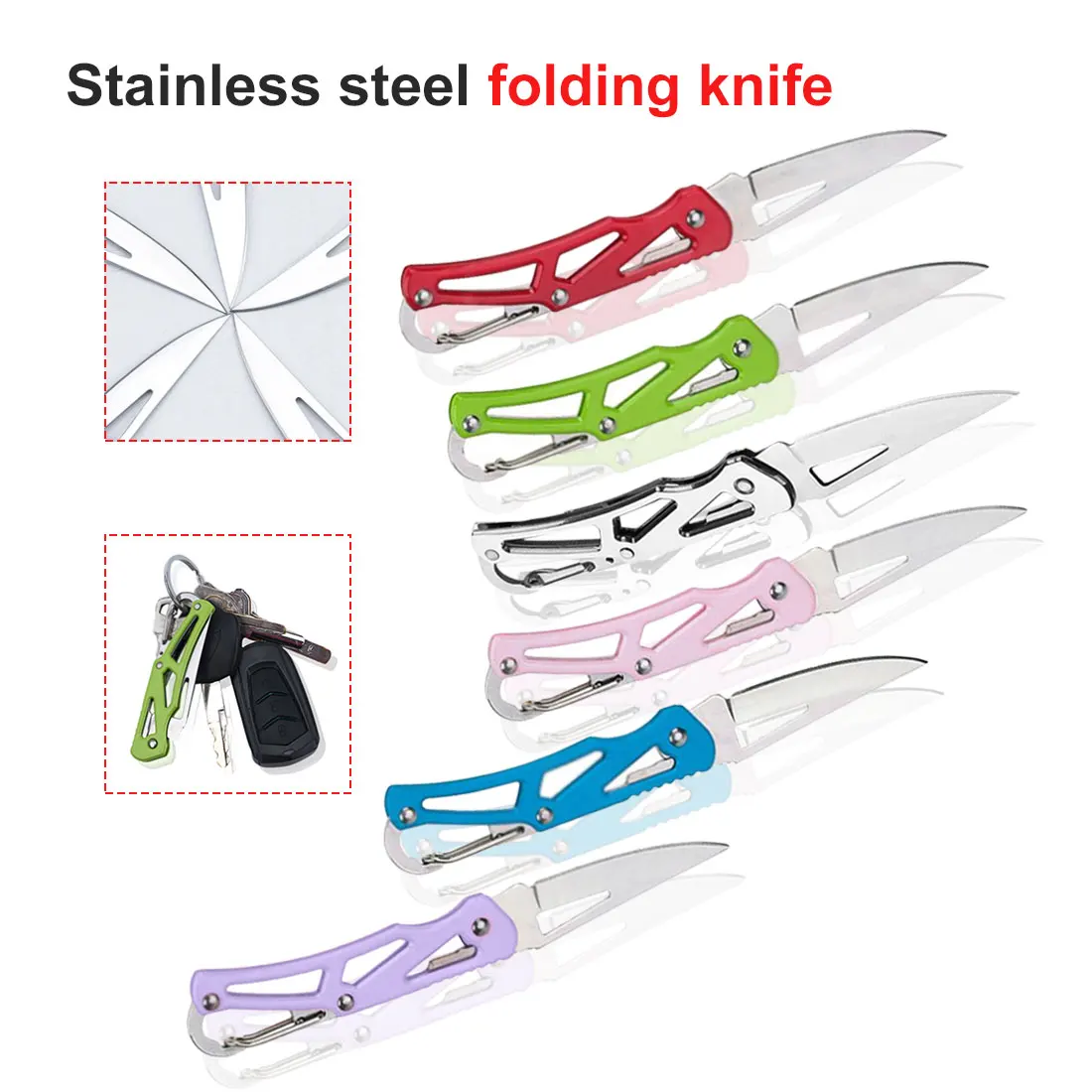 

1pc Stainless Steel Foldable Pocket Knife Mini Portable Folding Knife Fruit Cutter Practical Camping Outdoor Survival Tool