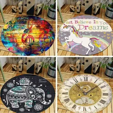 Европейский геометрический абстрактный круглый ковер печать индивидуальный коврик скандинавский кофейный столик для спальни коврик гостиной декоративный ковер