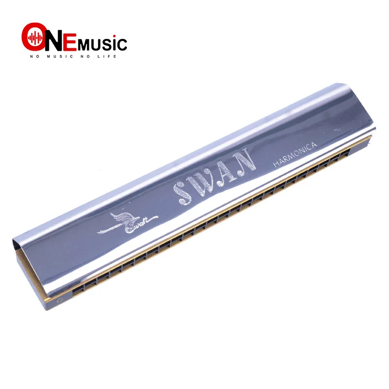 Swan Harmonica 24 Hole C-tune Copper Reed Plat Stainless Steel Cover Plate Echo | Спорт и развлечения