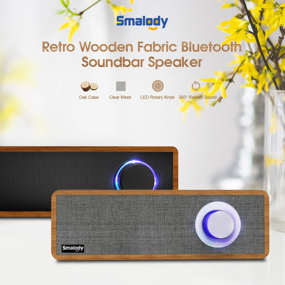 Smalody новая частная модель портативный деревянный ретро bluetooth динамик домашний мини беспроводной аудио