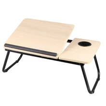 

1PC Folding Computer Desk 4 Levels Adjustable Lift Computer Book Laptop Stand Cup Tray Table for Bed Sofa Home computer desk