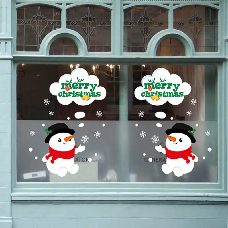 2 шт Двухсторонний Рождественский Снеговик дверь стикер украшения-30*45 см Новогодние рождественские украшения для дома Новый