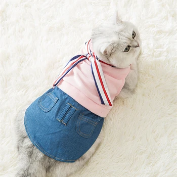 

Sweater silk scarf denim skirt suit pet cat dog clothes Christmas Easter clothes pet equipment comfortable fabric cute pet suit