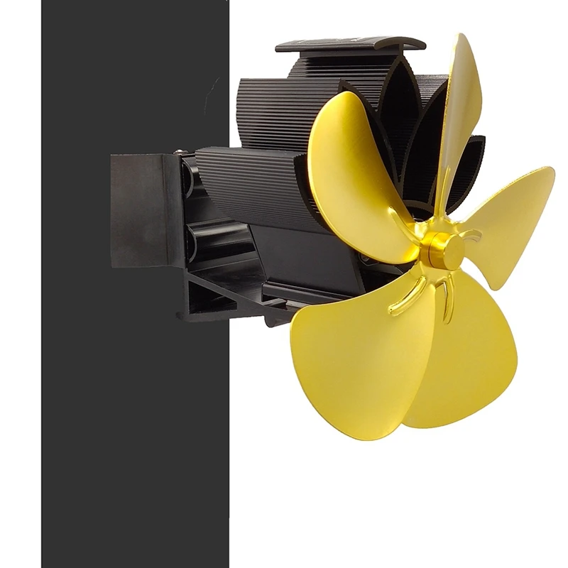 Clamp Wood Stove Fan 5-Blade- Heat Powered Log Burner Increases 80% More Warm Air Than 2 Blade Eco-Friendly with Stove Thermome