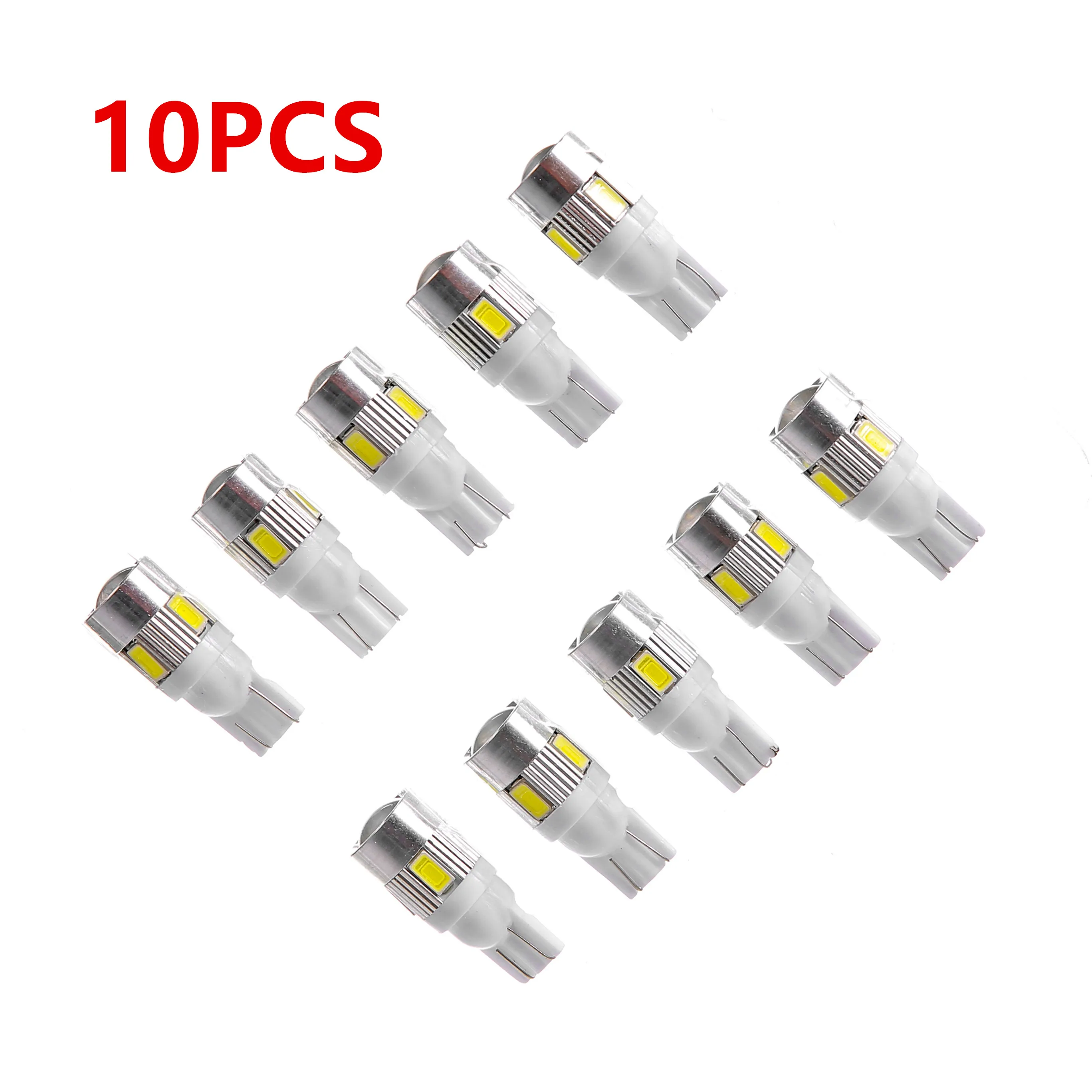 10 шт. Автомобильный светодиодный Габаритные огни T10 5630 6 SMD w5w 194 Canbus 5730 6SMD номерной