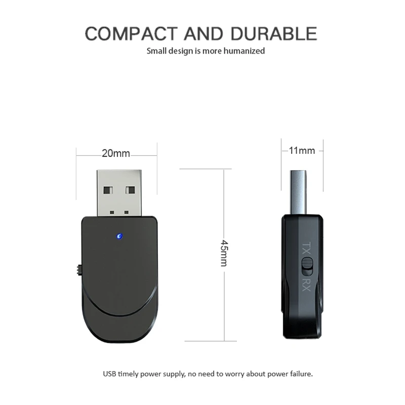 USB Bluetooth 5,0 приемник адаптер 3,5 мм AUX Стерео для ТВ ПК наушники Динамик