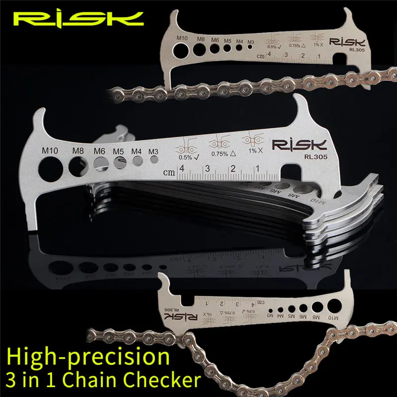 Risk RL305 3 в 1 велосипедная цепь для проверки износа индикатор цепи замеры крючка 8 9 10