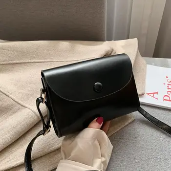 

Classic Solid Color Leather Flap Cross Body Bag Women Retro Small Shoulder Bag Women Simple Messenger Bag For Women 2019 #15