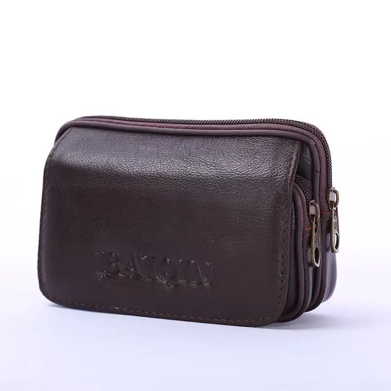 BYCOBECY, модный, из коровьей кожи, многофункциональный, для улицы, Porta Tarjetas Heuptas Heren, креативный кошелек, для телефона, для монет, карт, поясная сумка - Цвет: Coffee 007