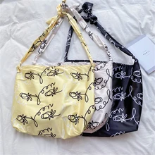 

Nylon Totes Purses and Handbags for Women 2021 Fashion Girls Female Shopper Casual New Personality Straps Printing Shoulder Bags