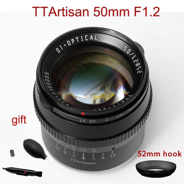 Ttartisan-sony e fujifilm m4/3 canon m m43 nikon z leica  l,50mm,f1.2,大口径カメラマウント,mf APS-C用レンズ