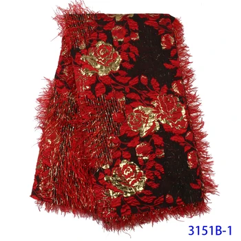 

African Lace Fabric 2019 High Quality Embroidered Brocade Lace Greed French Tulle Lace Fabric For Nigeria Party Dress QF3151B-1