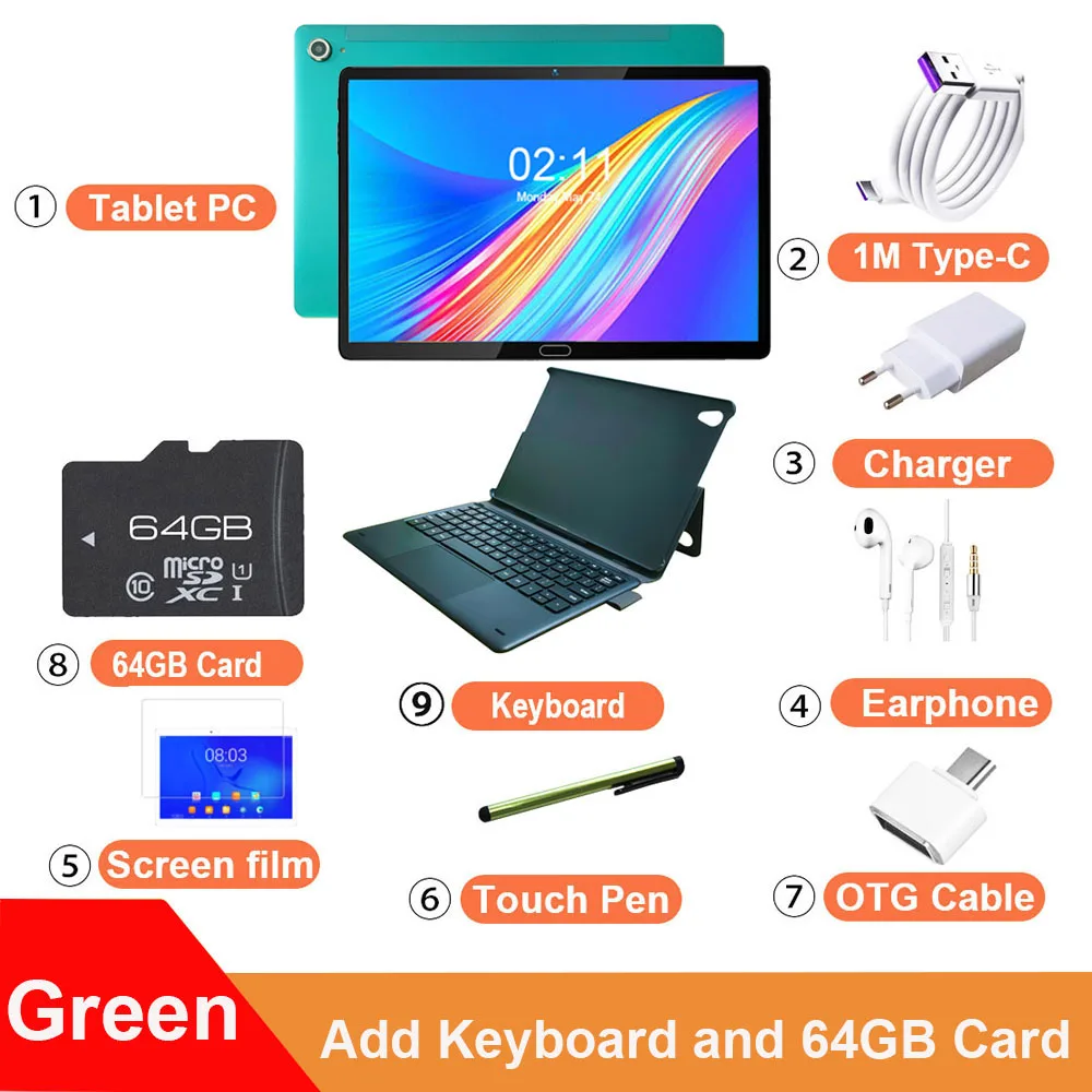 cheap android tablet 2022 New 10.8 Inch 2 in 1 Tablet Android 10 Cores Gaming GPS 13MP Tablets 4G Call Laptop Tablet With Keyboard 13MP+5MP cheap tablet with stylus Tablets