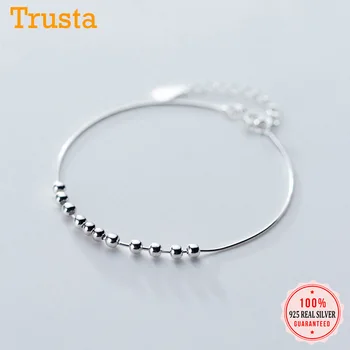 

Trusta Genuine Fashion 925 Sterling Silver Sweet Beads Snake Chian 16cm Bracelet For Women Girls Lady Jewelry Gift DS2374