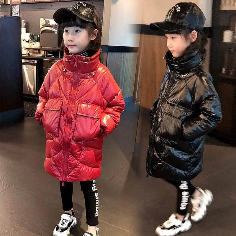 

Girls' padded clothes, mid-length winter clothes, new styles, big boys, Korean style, thickened padded clothes, little girls, pa