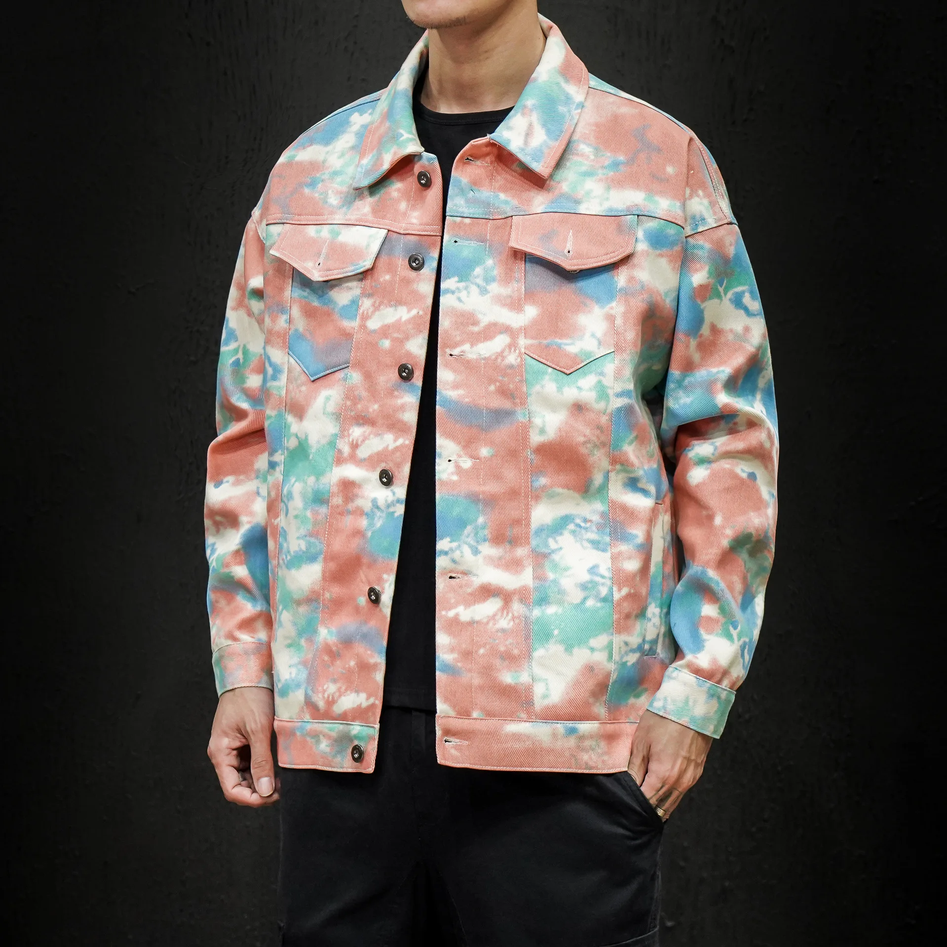 plus size camo denim jacket