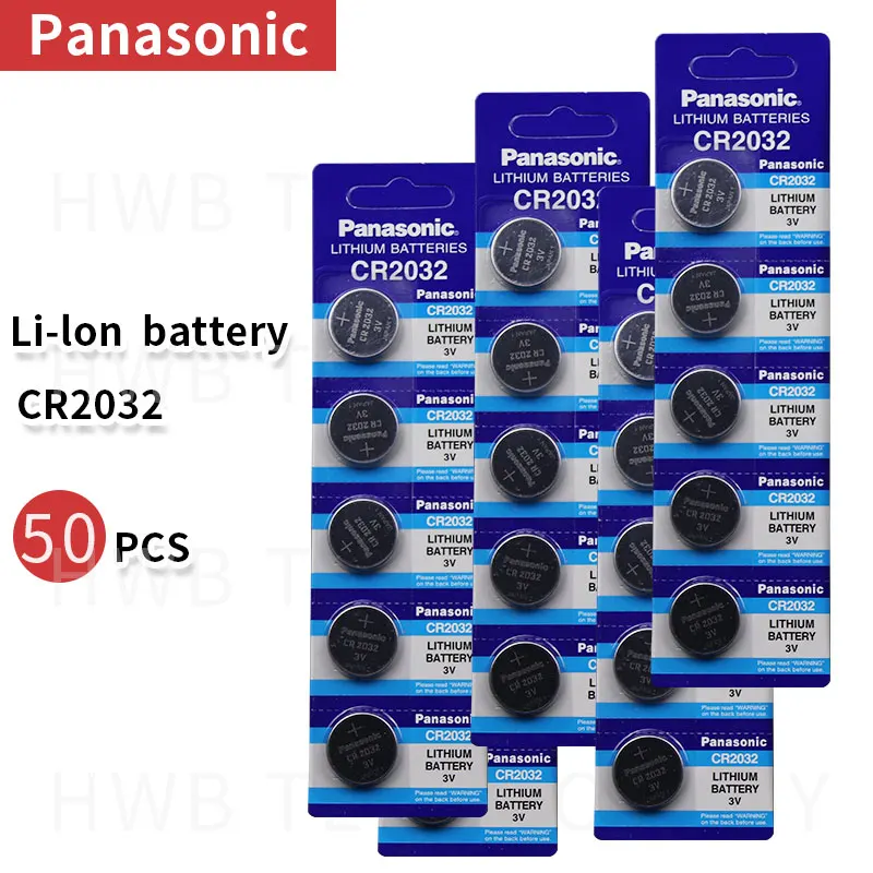 50 шт. аккумулятор для PANASONIC cr2032 3 в кнопочные батарейки для часов компьютера cr 2032 подходит для поддержки