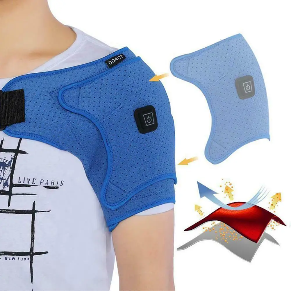 

Heated Shoulder Brace Belt Breathable Thermal Therapy Heating Support Pad Rehabilitation Shoulder Injury Pain Wrap corrector