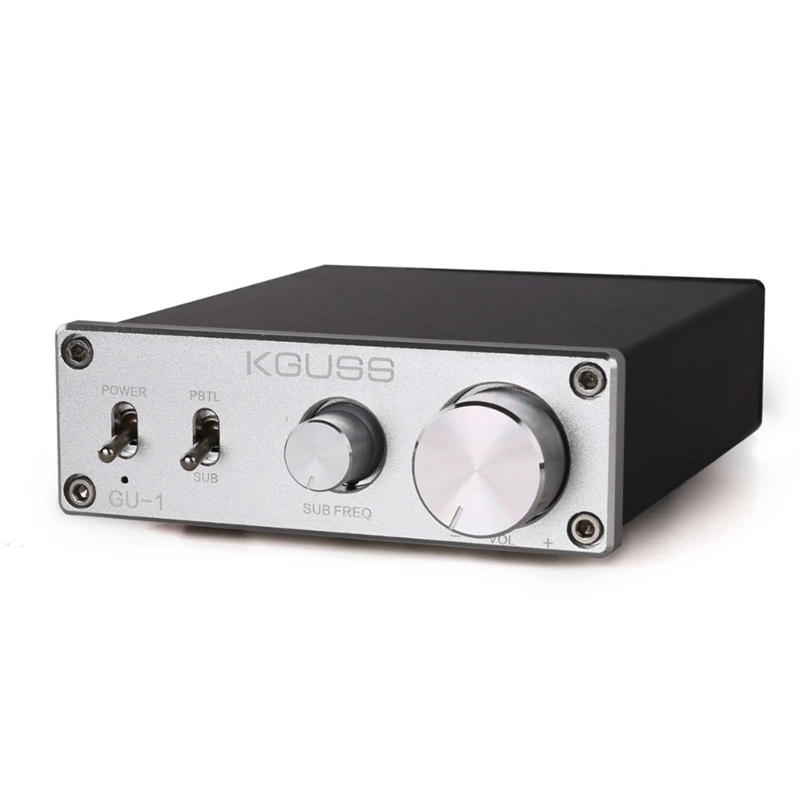 Kguss Gu-1 Hifi цифровой аудио усилитель 100 Вт x 2 Полнодиапазонный моно цифровой усилитель чип - Цвет: Silver