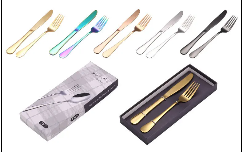 Stainless Steel Knife, Fork And Spoon Set Spoon Chopsticks Portable Tableware Set Gift Western Food Steak Knife And Fork Two-Pie