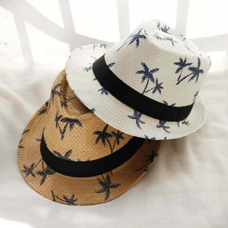 

Parent-child Hat Summer Jazz Women Straw Hat Beach Men Sun Hat Casual Panama Male Cap Coconut Straw Hat High Quality Visor Cap