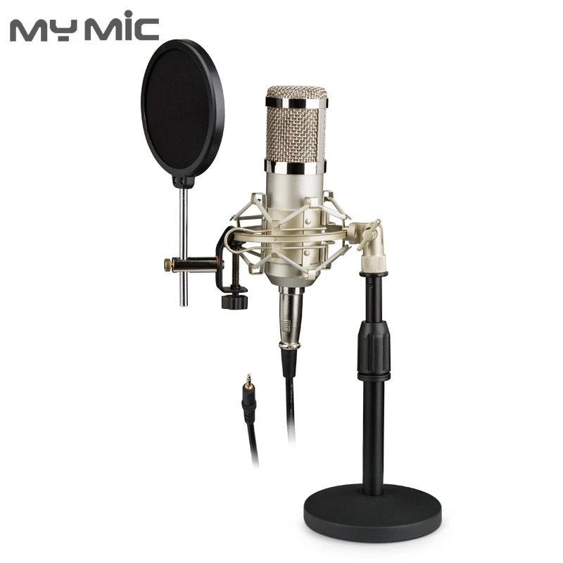 My Mic BM800KZ конденсаторный Студийный микрофон для записи с настольной подставкой комплект для компьютера