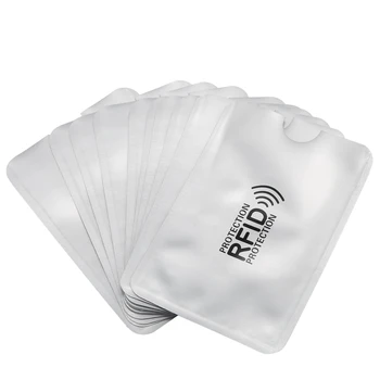 

10pcs aluminum foil anti-degaussing card cover RFID shielding bag NFC credit card anti-theft brush ID card protector