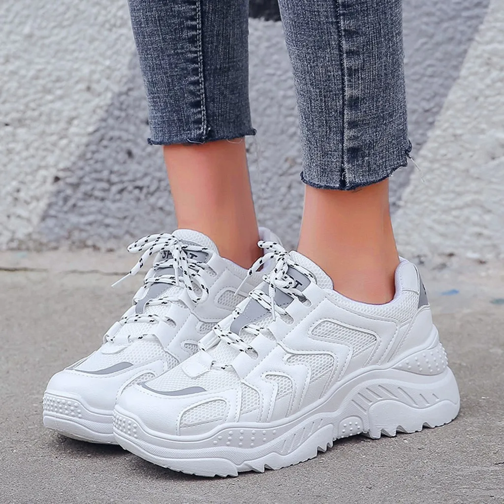 

KANCOOLD Women Running Sport Shoes Sneakers White Breathable Mesh Athletic Shoes Lightweight Training Shoe Walking Shoes