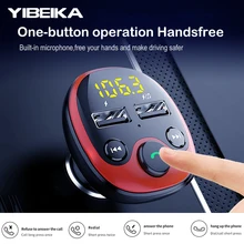 Автомобильное зарядное устройство YIBEIKA для iPhone, мобильного телефона, Handsfree, fm-передатчик, Bluetooth, автомобильный комплект, mp3-плеер, двойной USB, автомобильное зарядное устройство 3,1 APhone