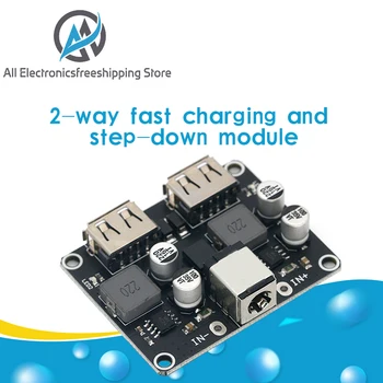 

Dual 2 Double USB Fast Charger Buck Module Input 6V- 30V Single Port 24W Support QC2.0 QC3.0 QC 2.0 3.0 Car Vehicle Board