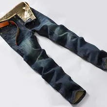 Джинсы Для мужчин свободные прямые брюки большой Размеры тонкий Для мужчин брюки Для мужчин однотонный Цвет Slim Fit брюки оптом и в розницу