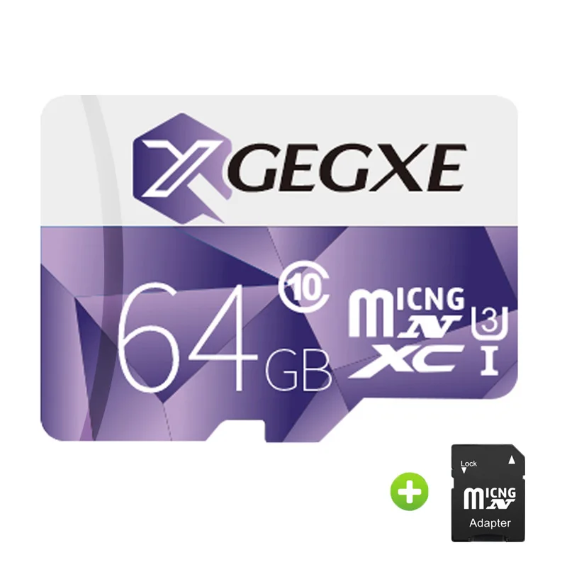 64G-Adapter Высокая скорость XGEGXE оригинальная micro SD/TF карта 8 ГБ 16 ГБ 32 ГБ флэш-карты памяти 64 ГБ 128 ГБ 256 ГБ для видеорегистратора смартфона ПК - Емкость: 64G-Adapter