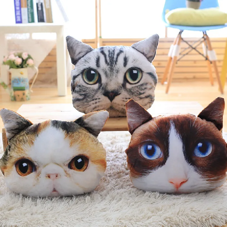 3D Model DOG'S Head Cat Head Pillow Airable Blanket Hand Warmers Three-in-One Autumn And Winter Warm Creative Gifts Customizable