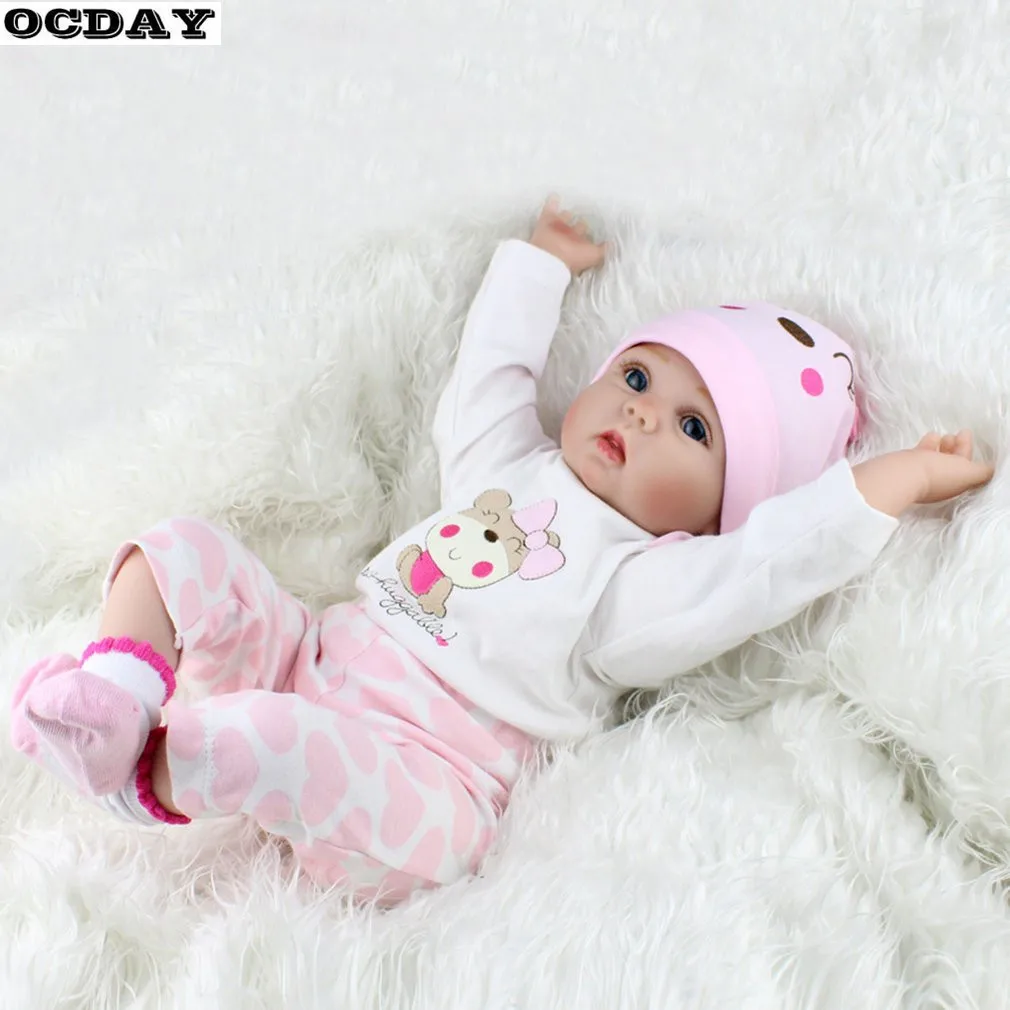 55CM Soft Vinyl Reborn Baby Dolls Toy Handmade Design Cloth Body Silicone Lifelike Alive Babies Doll For Kid Girl Christmas Gift