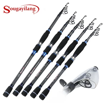 

Sougayilang 1.8-3M Telescopic Fishing Rod Ultralight Carbon Portable Travel Spinning Fishing Pole Lure Rod Fishing Tackle Pesce