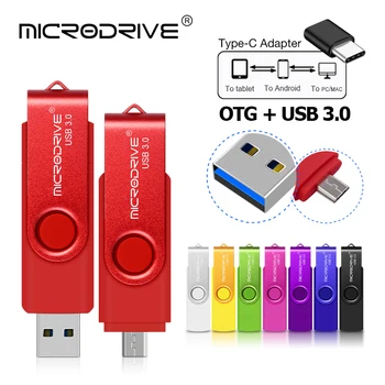 

USB3.0 Rotation OTG 3 IN 1 Type-C Usb flash drive 128gb 64gb 32gb 16gb OTG fast speed PenDrive for phone memory stick