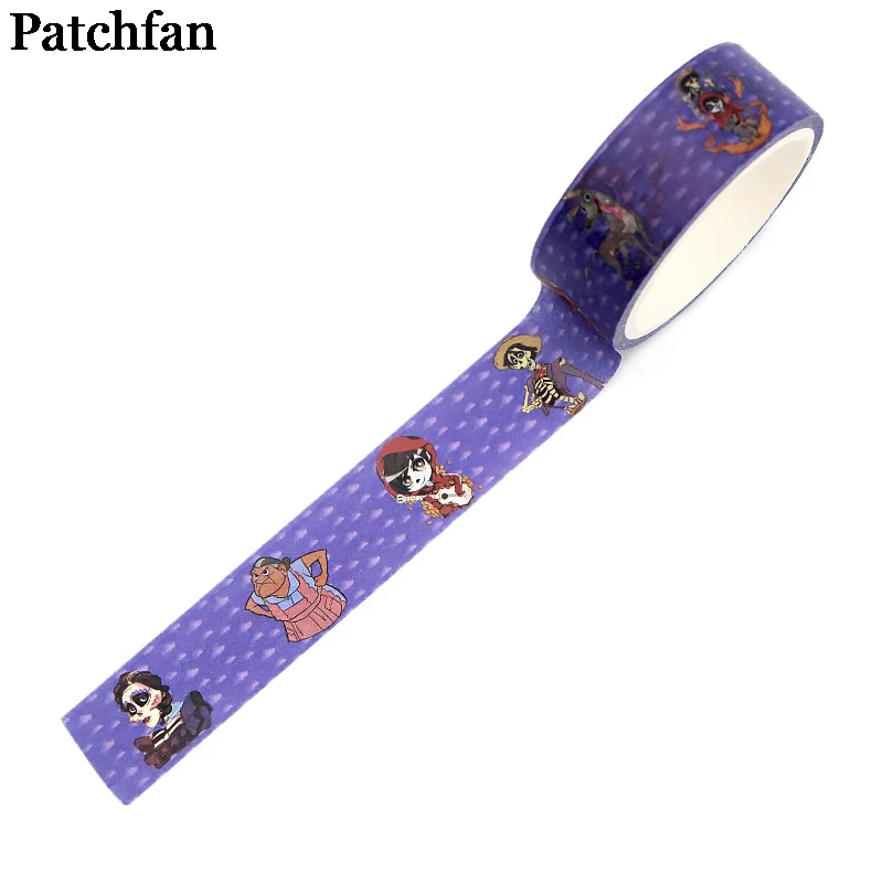Patchfan Pixar Miguel Skull 90s Забавный DIY Скрапбукинг детская Бумага васи маскирующая Лента Печатный шаблон стикер Пастер A2346