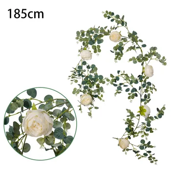 

Artificial Artificial Rose Vine Vines Faux Home Decor 1.85m Pink Rose Red