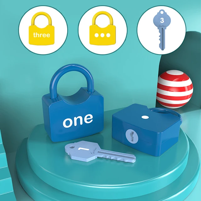 US $13.73 4PCS Monterssori Materials Early Educational Teaching Aids Toys Baby Lock Key Match Monterssori Alp