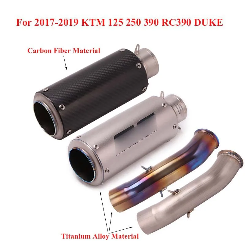 

Motorcycle Exhaust Titanium Alloy Escape Connect Link Tube Muffler Silencer for KTM DUKE 125 DUKE 250 DUKE 390 RC 390 2017-2019