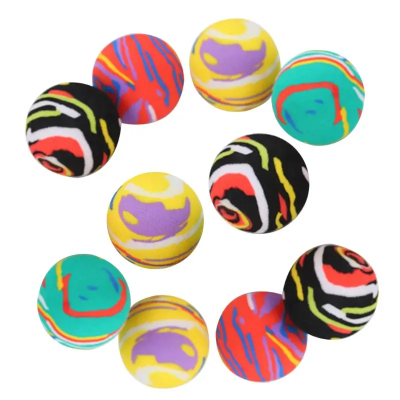 Colorful Cat Toy Ball Interactive Cats Play Chew Rattle Scratch EVA