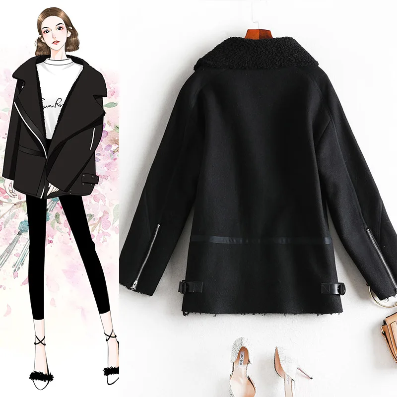Зимнее женское пальто большого размера, Корейская версия локомотива, темперамент, тонкая рубашка с отворотом, качественное теплое тонкое пальто Z060