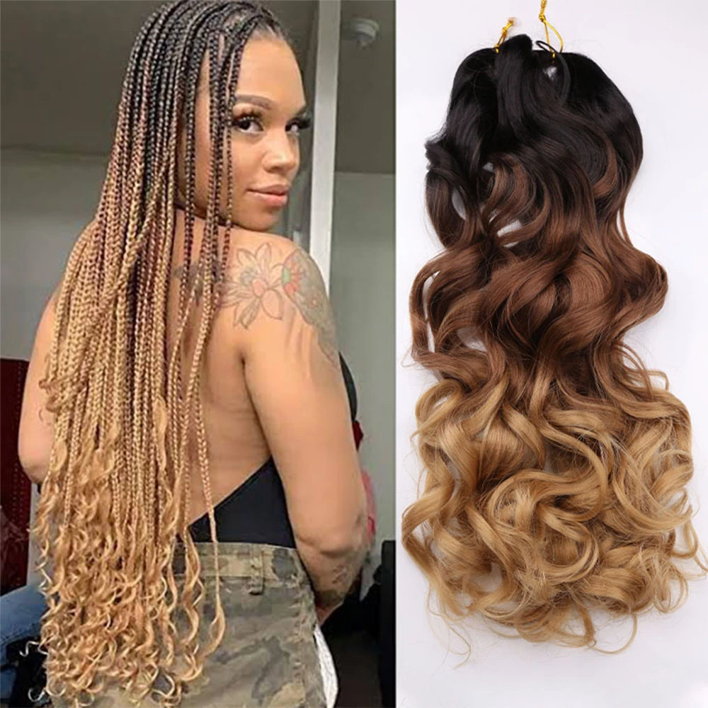 Synthetic Hair Wave Crochet Braids Pre Stretched Braiding Women Ombre Black  - Synthetic Braiding Hair(for Black) - Aliexpress
