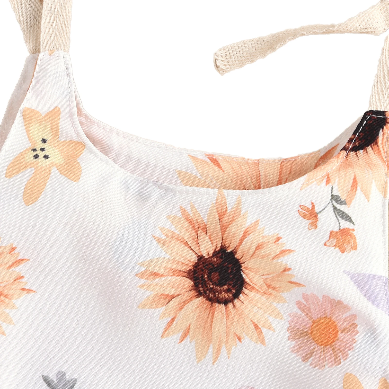 Baby Rompers 0-24M Newborn Infant Baby Girl Sun Sunflowe Print Sleeveless Romper Jumpsuit Summer Toddler Clothing baby rompers cotton jumpsuit baby jumpsuit