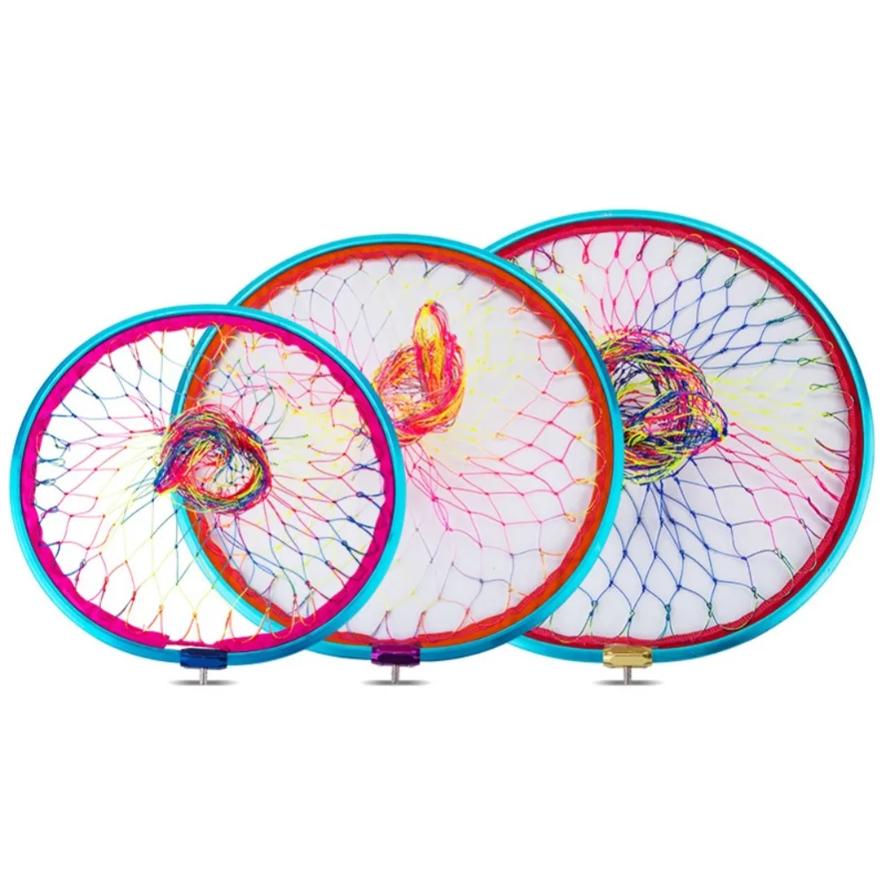 Round/Triangle Fishing Mesh Head Aluminum Alloy Frame Colorful Nylon Fishing Hand Landing Net Head Fishing Tackle