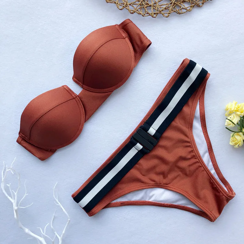 

Hardpack Belt Push Up Swimsuit Female Bathing Suit Sexy Swimwear Women 2019 Bathers Brazilian Bikini Set Summer Two-piece Suits