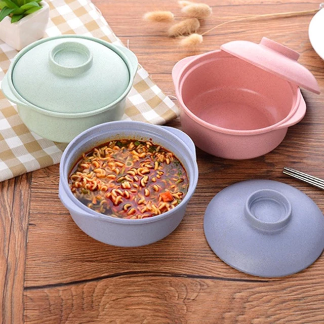 Practical Salad Container Plastic Soup Container Large Capacity  Heat-resistant Plastic Kitchen Soup Bowl