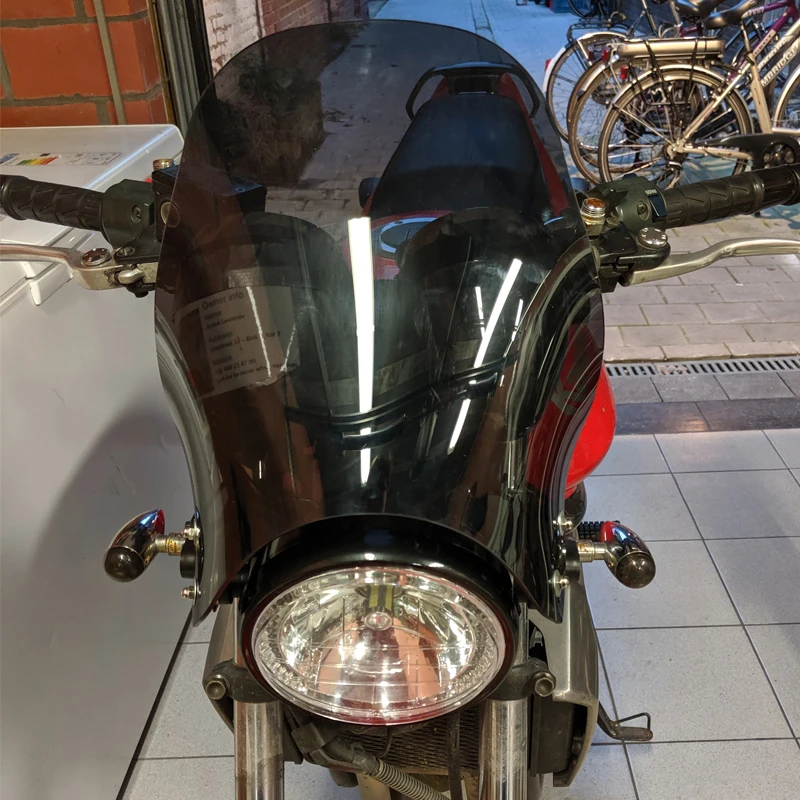 motorcycle windshield Motorcycle Windshield Round Headlight Street Bikes Screen Glass For Honda cb400 cb750 Kawasaki Yamaha Suzuki sv650