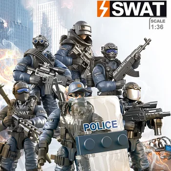 

JTY Toys SWAT Team Figurines Building Block Model Special Forces Military Weapons Action Figures Christmas Gift For Children
